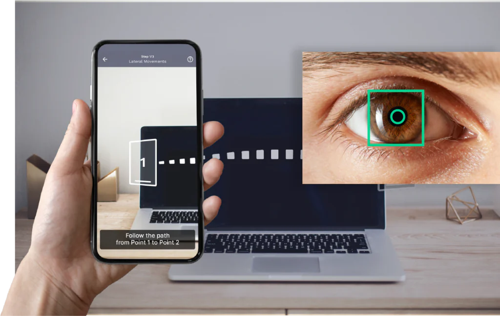 Veero eyewear measurement shown on a laptop